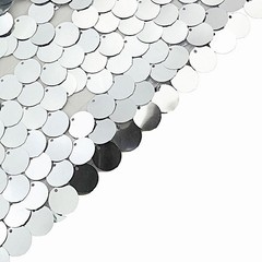 8 ft SILVER Big Payette Sequin Hexagon Backdrop STAND COVER Party Decorations