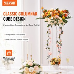 2PCS 31.5inch Tall Wedding Column Flower Stand Display Rack Acrylic