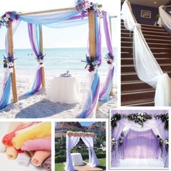 10M Sheer Organza Fabric Drape Voile Swags Wedding Party Decor Not Hemmed