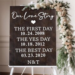 Wedding Sign Decals Wedding Party Decoration Stickers Date Personalized Selfi…