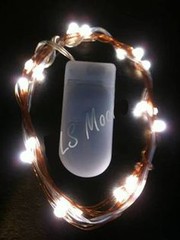 10 sets 20 Bulb White Micro LED fairy light INC BATTERY table centrepiece 2mtr