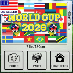 World Football Tournament Cup Celebration Backdrop 43X71 Inch 2026 Vibrant Socce