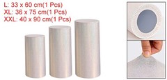 Set of 3 Cylinder Spandex Stand Covers, Champagne, Laser Reflective Fabric-Large