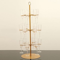 Gold 3-Tier 33″ Metal Wine Glass Holder Tree Champagne Flutes Stand Party Events