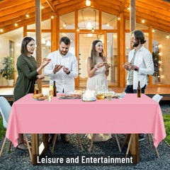 Table Cover 54×108 Inch Pink Plastic Disposable Rectangle 15 Pack Wedding Party