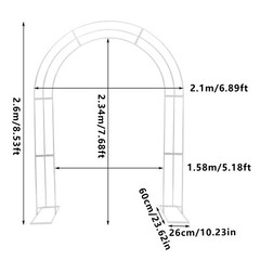 3-Layer White Carbon Steel Arch Backdrop Stand 2.1 × 2.6 m for Weddings