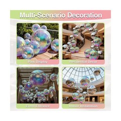 Iridescent Inflatable Mirror Ball, Reusable Large Event PVC Disco Ball, Giant…