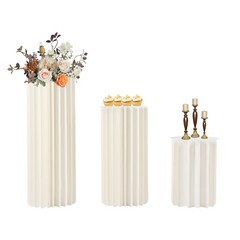 3PCS Cylinder Pedestal Stands Sturdy Multi-Use Display Columns for Wedding,