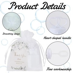 100 Sets Wedding Party Favors White Mini Bubble Bottles Greeting Card Goodie …