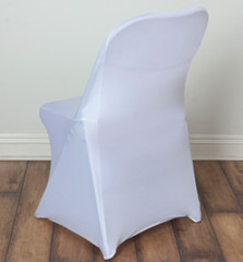 White Spandex Folding Chair Cover Wedding Party 100 pcs