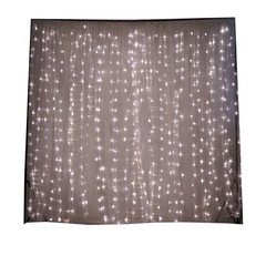 Warm White LED Lights on Organza BACKDROP 18 ft x 9 ft Wedding Decorations