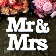 White Mr and Mrs Letters Sign PVC Standing Top Table Wedding Decoration