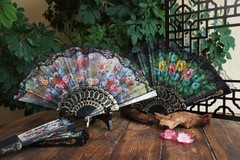 HUNANBANG 1 Dozen 12 Pieces Folding Hand Fans Church Wedding Gift, Party Favo…