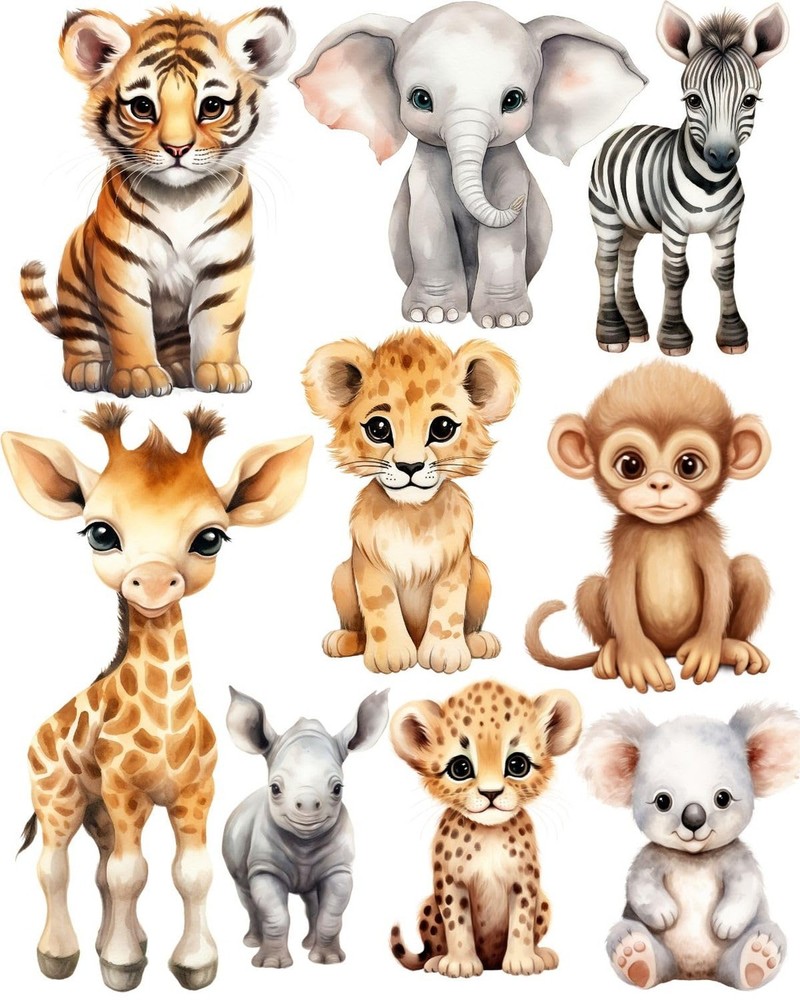 Large Safari Cutouts with Stand, 12inch Safari Birthday Decorations, Jungle P…