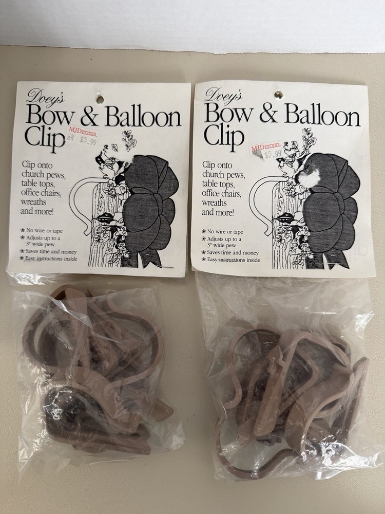 12 Dory’s Bow & Balloon Clips Church Pews, Chairs, Weddings, Parties New-Read