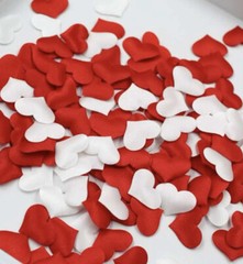 Satin Fabric Hearts Wedding Valentine Confetti Pink Blue Red White Romantic