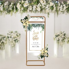 4.9ft Wedding Sign Stand Metal Gold Poster Display Stand Wedding Welcome Stand