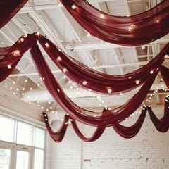 5ft x 32ft BURGUNDY Premium Chiffon Sheer Backdrop CURTAIN PANEL Drape Party