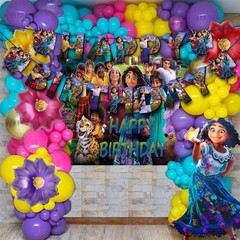 “Encato Happy Birthday Banner – Magical Family Theme Party Decorations 