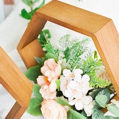 2 Hexagon 9″ Wood Geometric WALL SHELVES Wedding Party Decorations Supplies