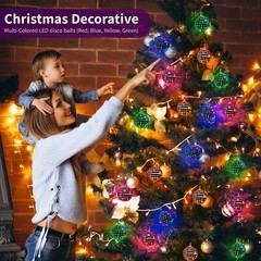 10 LED 2″ Disco Balls String Lights 5.5ft, Battery Operated Portable Decorati…