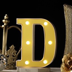 6″ tall GOLD D LED Lighted Marquee Letters Sign Party Wedding Events Decorations