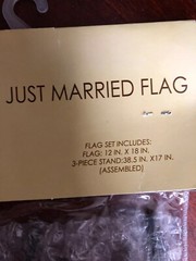 NEW Kirkland’s Just Married Rustic Burlap Embroidered Wedding Yard Flag