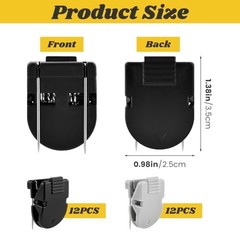 24Pcs Cubicle Clips for Fabric Panels, Heavy Duty Metal Hooks & Plastic Clips