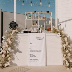 Cocktail Hour Drink Menu Fabric Banner Wedding Bar Signage