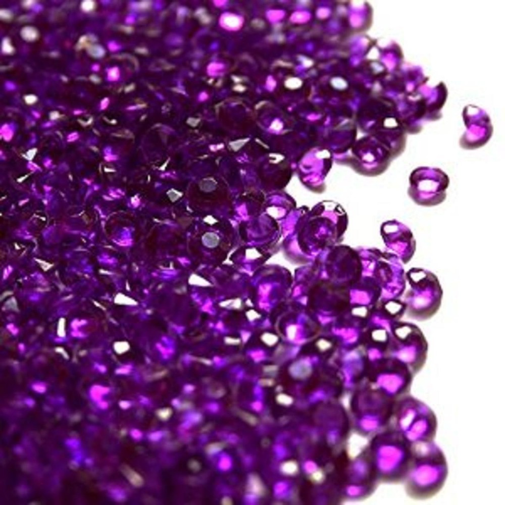2000 Purple Acrylic Diamond Confetti 4.5mm for Wedding Decoration Table Scatters