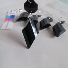 30pcs 65mm Black Buttons Pendant Acrylic Octagon Bead Garland Chandelier Hanging