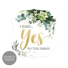 Lush Greenery I Said Yes To The Dress Sign / 10″ x 12″ Elegant Floral Wedding…