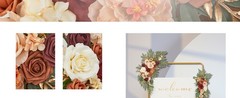 Wedding Arch Flowers Set of 2 Flower Swag Arrangements Burnt Orange Wedding