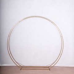 GOLD 8 feet Metal Double Hoop BACKDROP STAND Wedding Arch Party Events Supplies