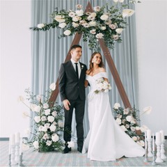 Ultra Tall Rustic Wood Wedding Arch Triangle Backdrop Stand Garden Arbor Decors