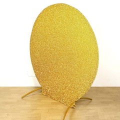 GOLD 7.5 ft Metallic Spandex STAND COVER Wedding Decorations Party Events