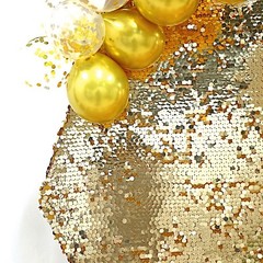 8 ft GOLD Big Payette Sequin Hexagon Backdrop STAND COVER Party Decorations