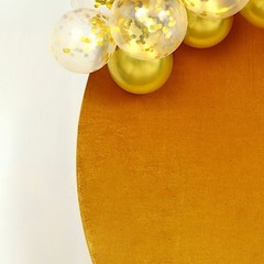 GOLD 7.5 ft Velvet Round Backdrop STAND COVER Wedding Party Decorations