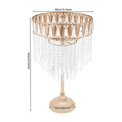 Gold Flower Stand with Hanging Crystal Strips 70cm Wedding Party Table Decor