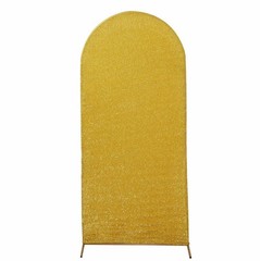 5 ft GOLD Metallic Fitted Spandex Round Top Arch STAND COVER Party Events