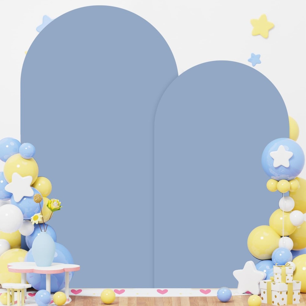 OMKSIH Dusty Blue Arch Cover Set of 2 Wedding Arch Stand Covers 7.2FT 6FT