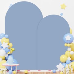 OMKSIH Dusty Blue Arch Cover Set of 2 Wedding Arch Stand Covers 7.2FT 6FT
