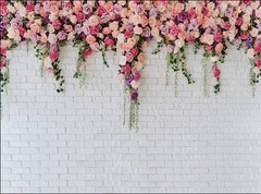 Bridal Shower Pink Rose Backdrop 8x6ft