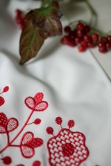 Ukrainian Wedding Rushnyk Set 4 Pcs Red Embroidered Ceremony Towels