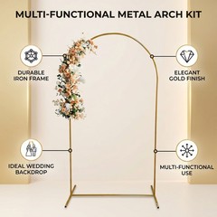 Metal Arch Backdrop Stand, 7.2FT,6FT, 5FT, 4FT Party Arch Stands for Wedding