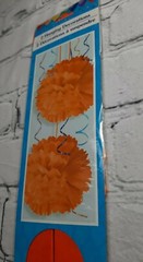Pack Of 2 Orange 12″ Party Birthday Venue Decoration Tissue Pom Poms Hangings