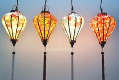 Vietnamese Hoi An Silk Lanterns for tea party decorations – Set 4 pcs lanterns