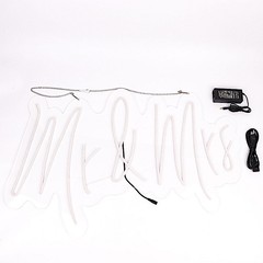 33″ Warm White Mr & Mrs Neon Sign LED Hanging Wall Lights Events Decorations