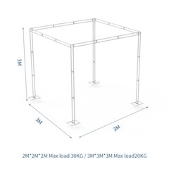 Canopy Frame Wedding Backdrop Stand Height Adjustable 9.8ft for Party Ceremony