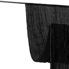 BLACK 5 ft Premium Velvet Backdrop Curtain Party Wedding Event Booth Decorations